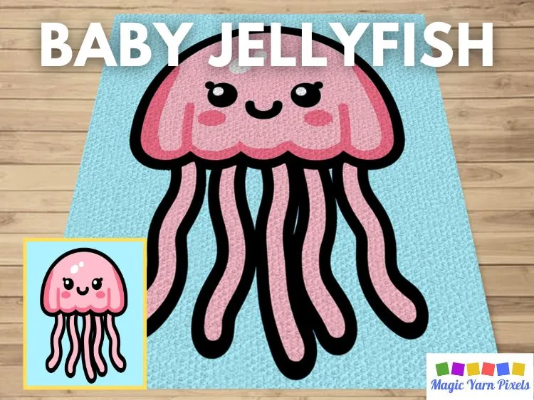BLOG PREVIEW POSTER - Baby Jellyfish - Magic Yarn Pixels