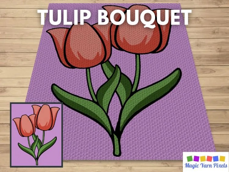 BLOG PREVIEW POSTER - Tulip Bouquet - Magic Yarn Pixels