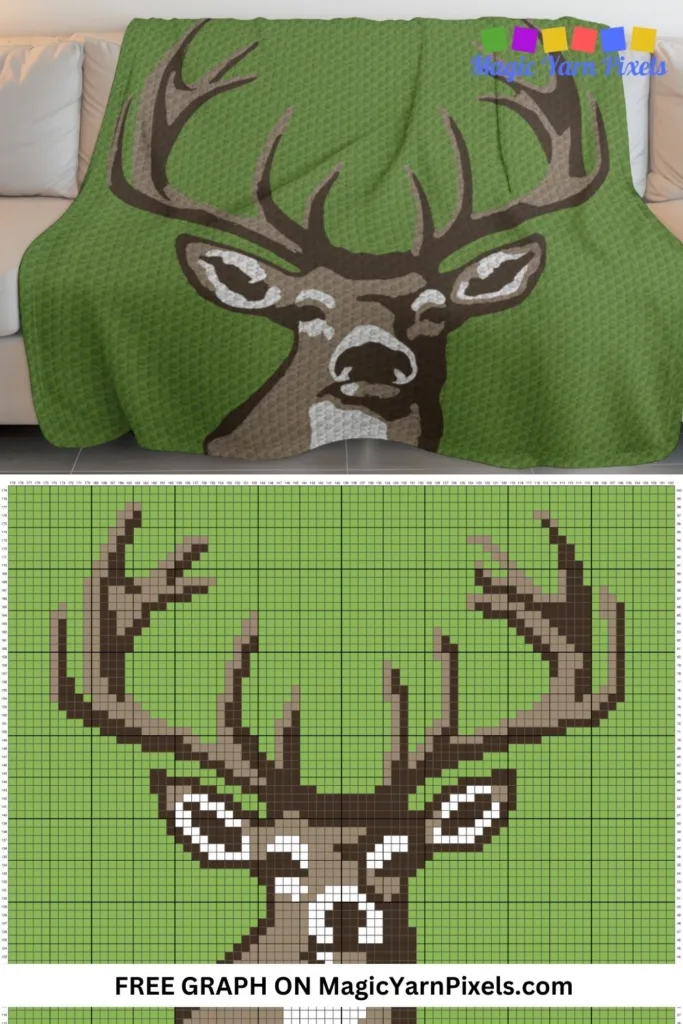 FREE IMAGE PIN 7 - Whitetail Deer Free Graph On Magic Yarn Pixels