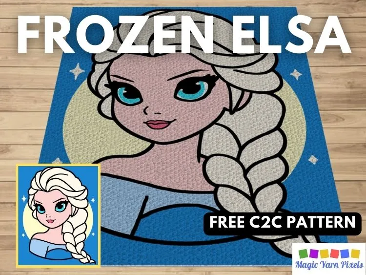 BLOG PREVIEW POSTER - Frozen Elsa - Magic Yarn Pixels