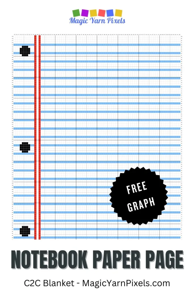 FREE IMAGES PIN 3 - Notebook Paper Page - Free Graph - Magic Yarn Pixels