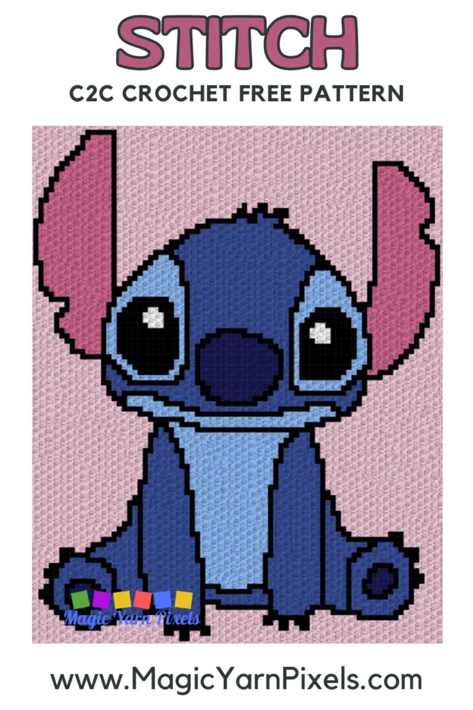 FREE IMAGE PIN 2 - Stitch C2C Crochet Free Pattern - Magic Yarn Pixels