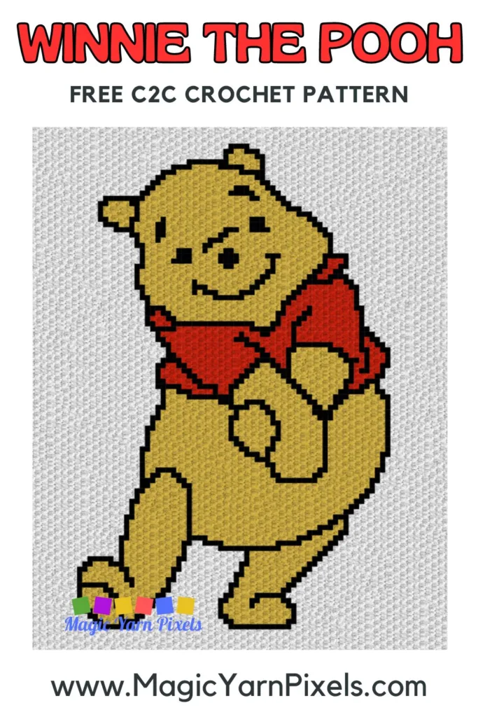 FREE IMAGE PIN 2 - Winnie The Pooh Free C2C Crochet Pattern - Magic Yarn Pixels