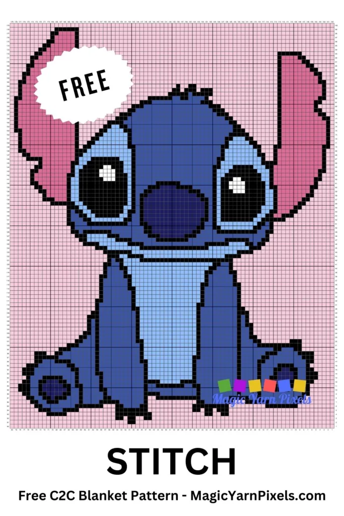 FREE IMAGE PIN 3 - Stitch Free C2C Blanket Pattern - Magic Yarn Pixels