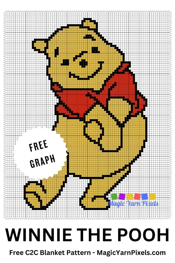 FREE IMAGE PIN 3 - Winnie The Pooh Free C2C Blanket Pattern - Magic Yarn Pixels