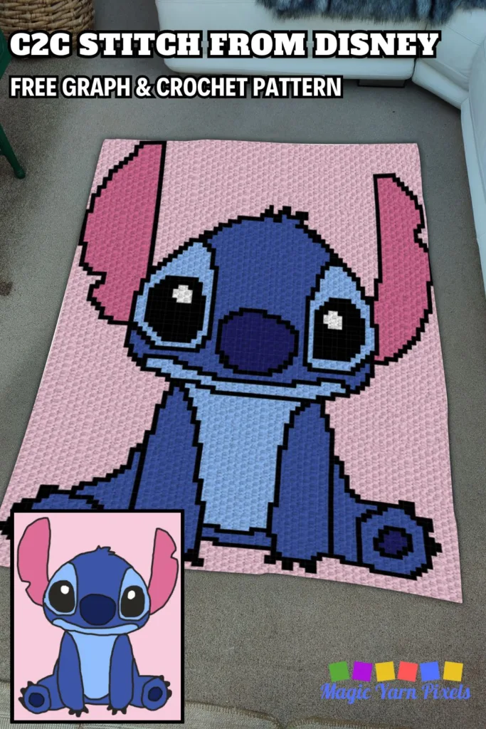 FREE IMAGE PIN 5 - C2C Stitch From Disney Free Graph & Crochet Pattern - Magic Yarn Pixels