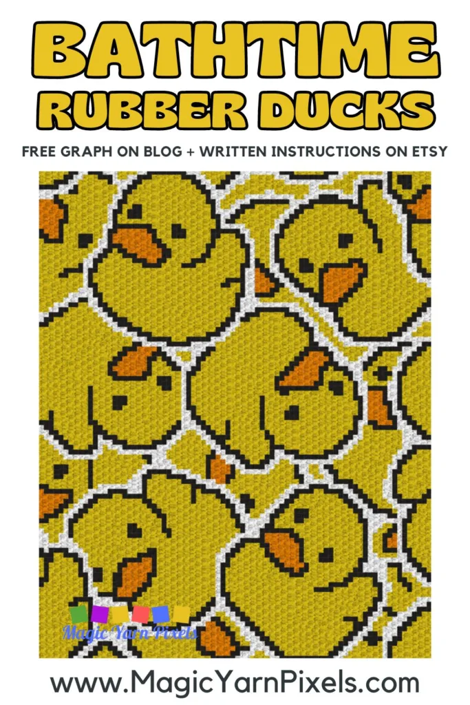 FREE IMAGES PIN 2 - Bathtime Rubber Ducks C2C Graph Blanket Pattern on Magic Yarn Pixels