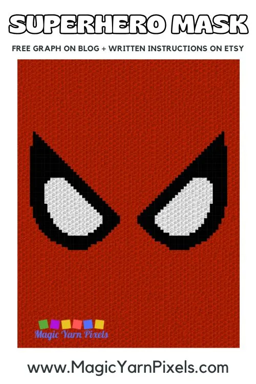 FREE IMAGES PIN 2 - Superhero Mask - Magic Yarn Pixels