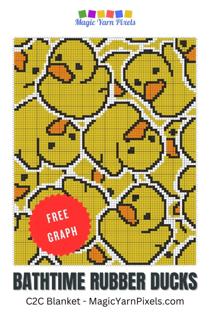 FREE IMAGES PIN 3 - Bathtime Rubber Ducks - Free Graph - Magic Yarn Pixels