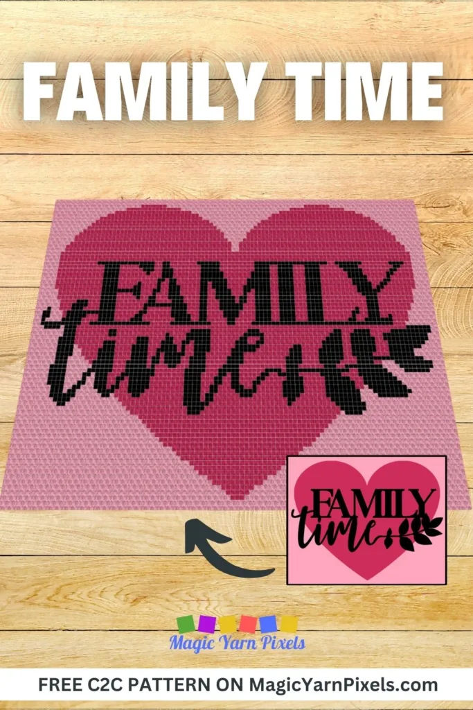 FREE IMAGES PIN 1 - Family Time - Free C2C Pattern - Magic Yarn Pixels