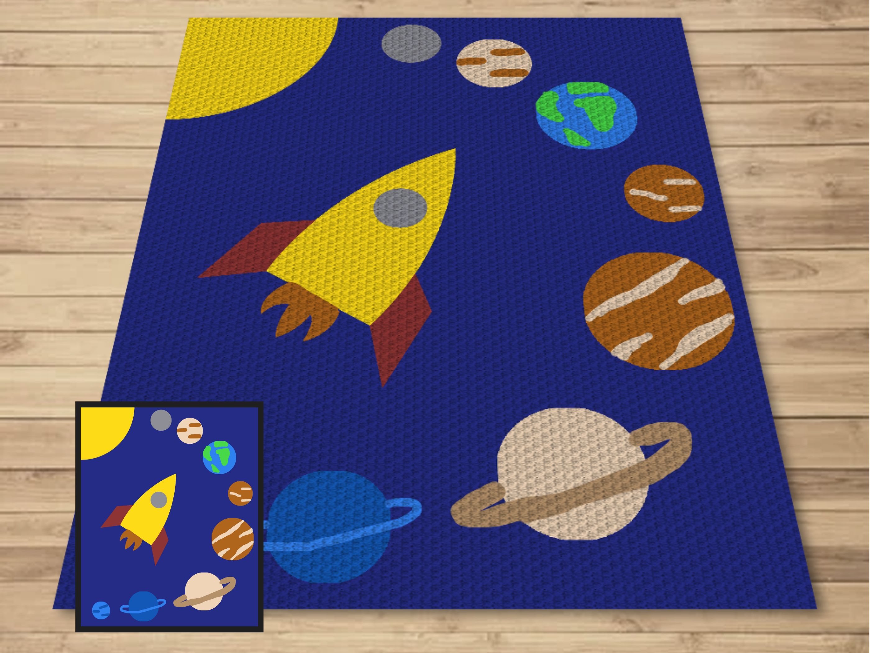 Solar System Planets C2C Crochet Pattern & Free Graph - Magic Yarn Pixels