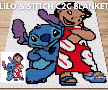 FB POSTER - Lilo & Stitch - Free Blanket Graph Crochet Pattern - Magic Yarn Pixels