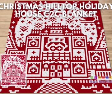 FB POSTER - Christmas Hilltop Holiday House - Free Blanket Graph Crochet Pattern - Magic Yarn Pixels