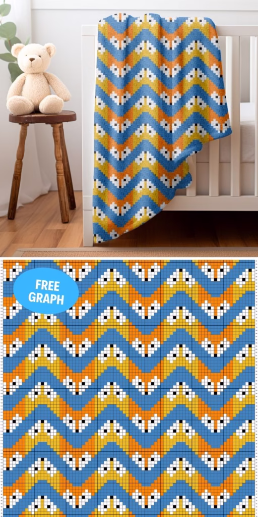 BLOG 3 - Zigzag Foxes - Free Crochet Graph and Pattern by Magic Yarn Pixels