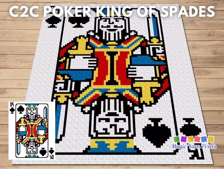 Poker King Of Spades - Magic Yarn Pixels