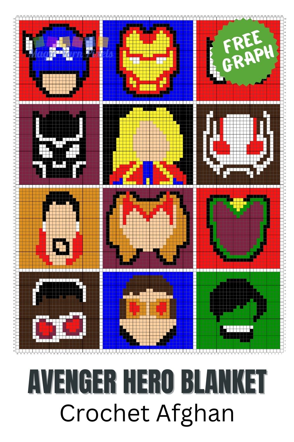 Avenger Hero Blanket - Magic Yarn Pixels