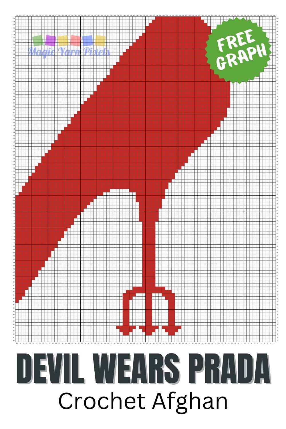 BLOG 2 - Devil Red Stiletto - Free C2C Crochet Pattern by Magic Yarn Pixels