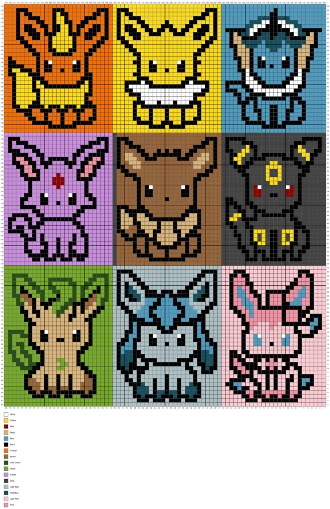 Free Eeveelution Crochet Throw Blanket for Pokemon Lovers